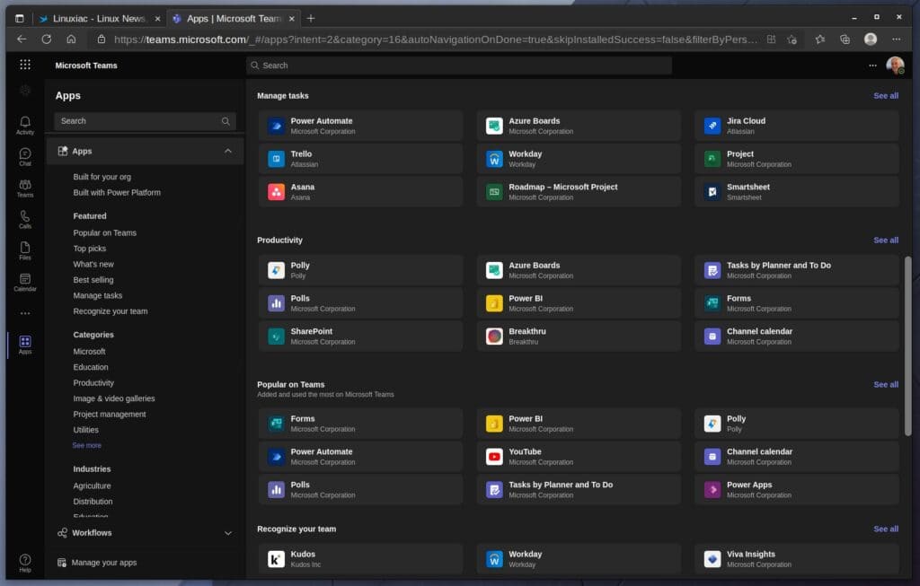 Microsoft Teams PWA on Linux