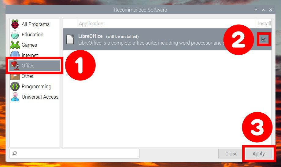 Installing recommended software