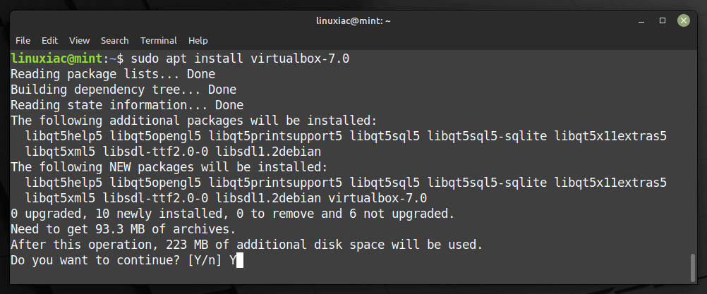 Install VirtualBox 7 on Linux Mint 21