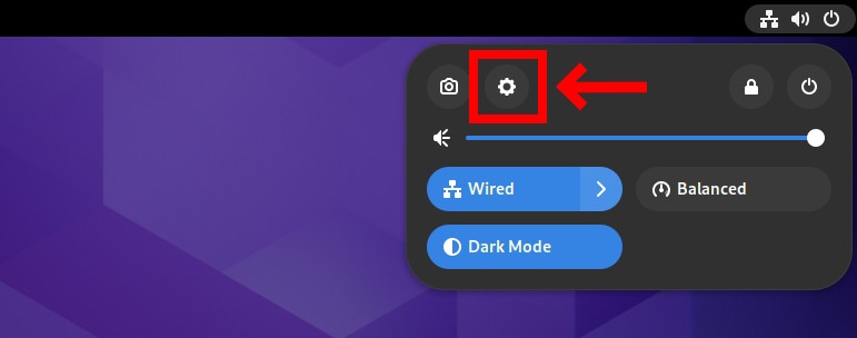 Open GNOME settings