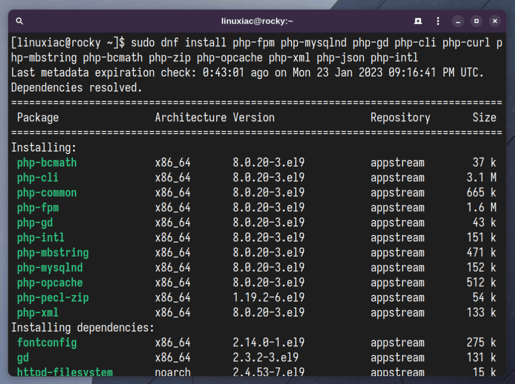 Install PHP 8 on Rocky Linux 9 / AlmaLinux 9.