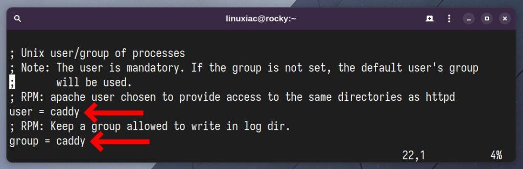 Change the PHP-FPM configuration file.