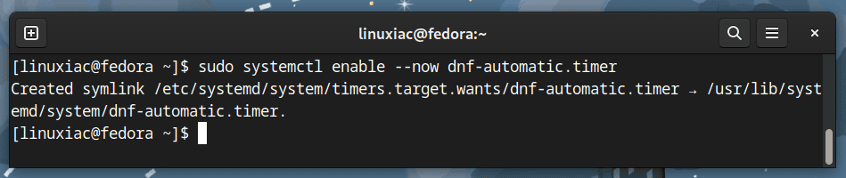 Enable automatic updates timer on Fedora