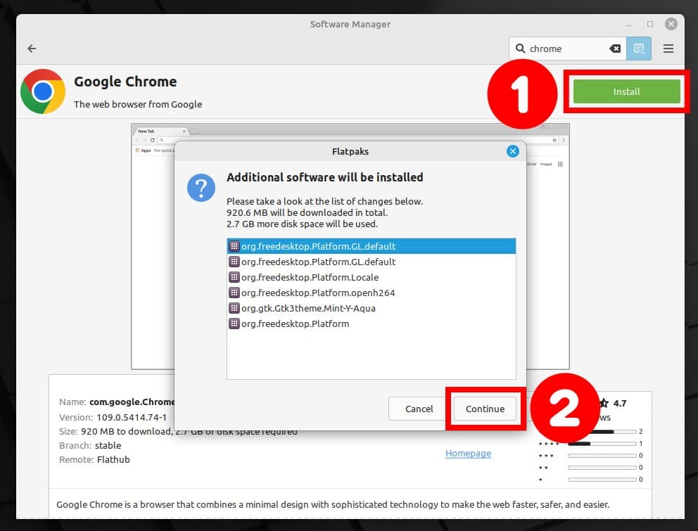 Install Chrome as a flatpak package.