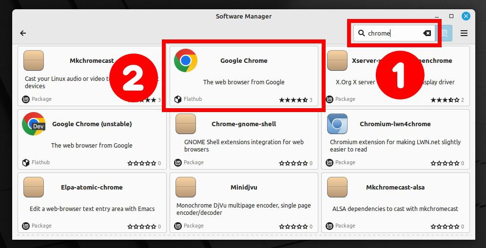 Search for Chrome package.