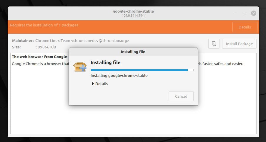 Installing Google Chrome on Linux Mint from DEB File.