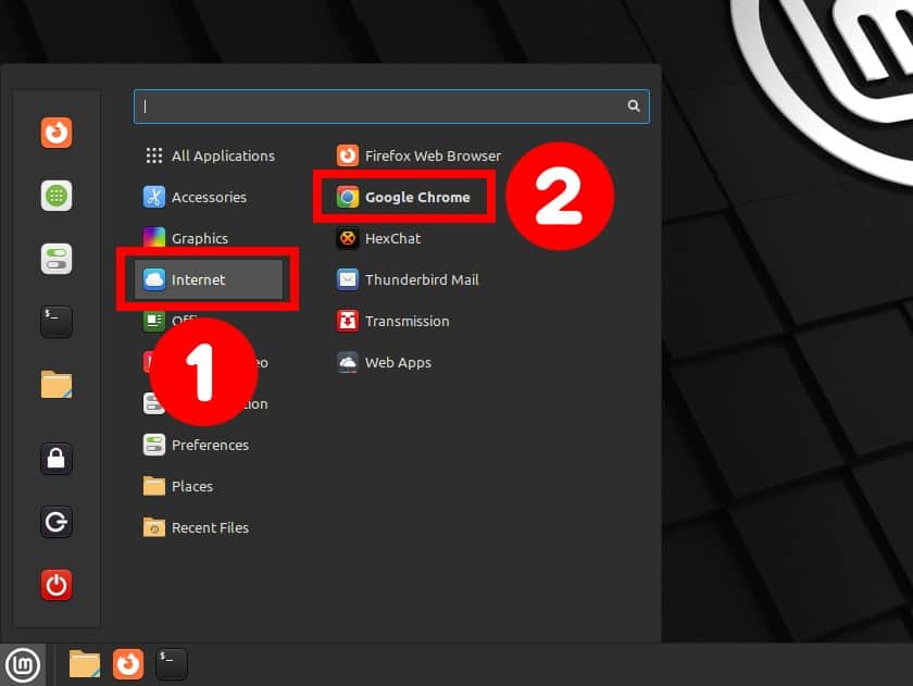 Run Google Chrome on Linux Mint.