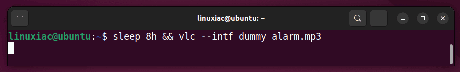 Scheduling an alarm on Linux using the sleep command.