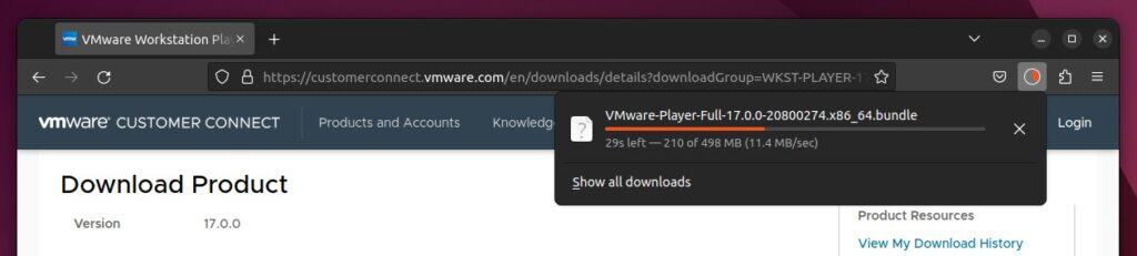 Download VMware Workstation Player