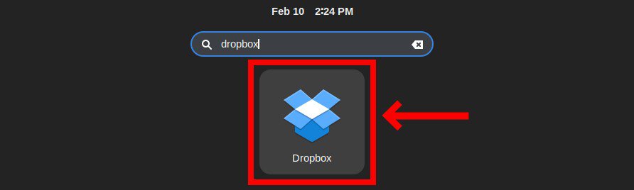 Launching Dropbox on Arch Linux.