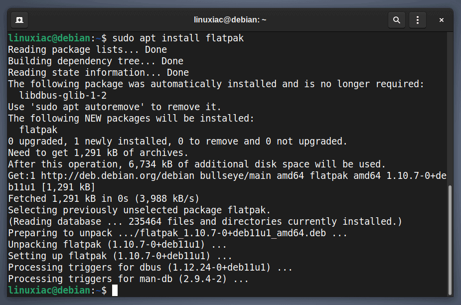 Adding Flatpak support to Debian 11.