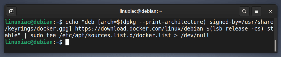 Add the official Docker repository to Debian 11.