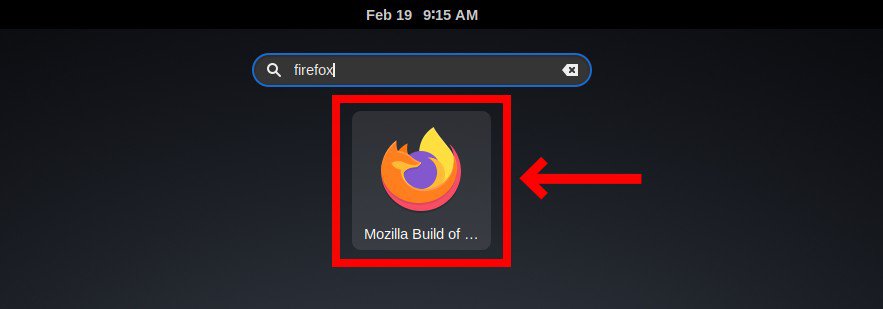 Launching Firefox web browser.