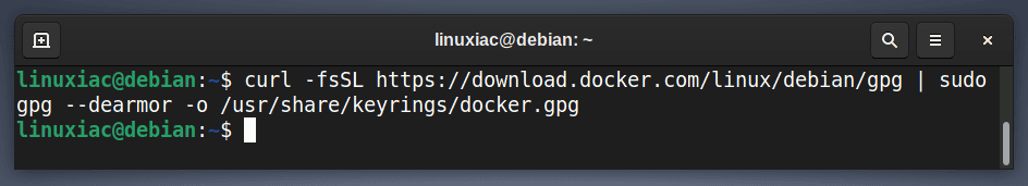 Add Docker’s repo GPG key.