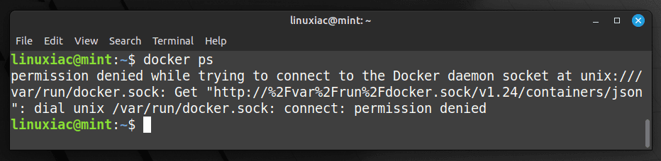 Docker permission denied.