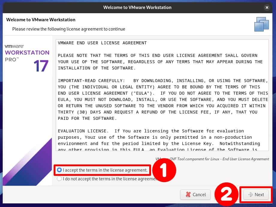Accept End User License Agreement.