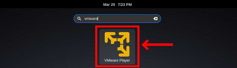 Start VMware Workstation Player on Debian 11.