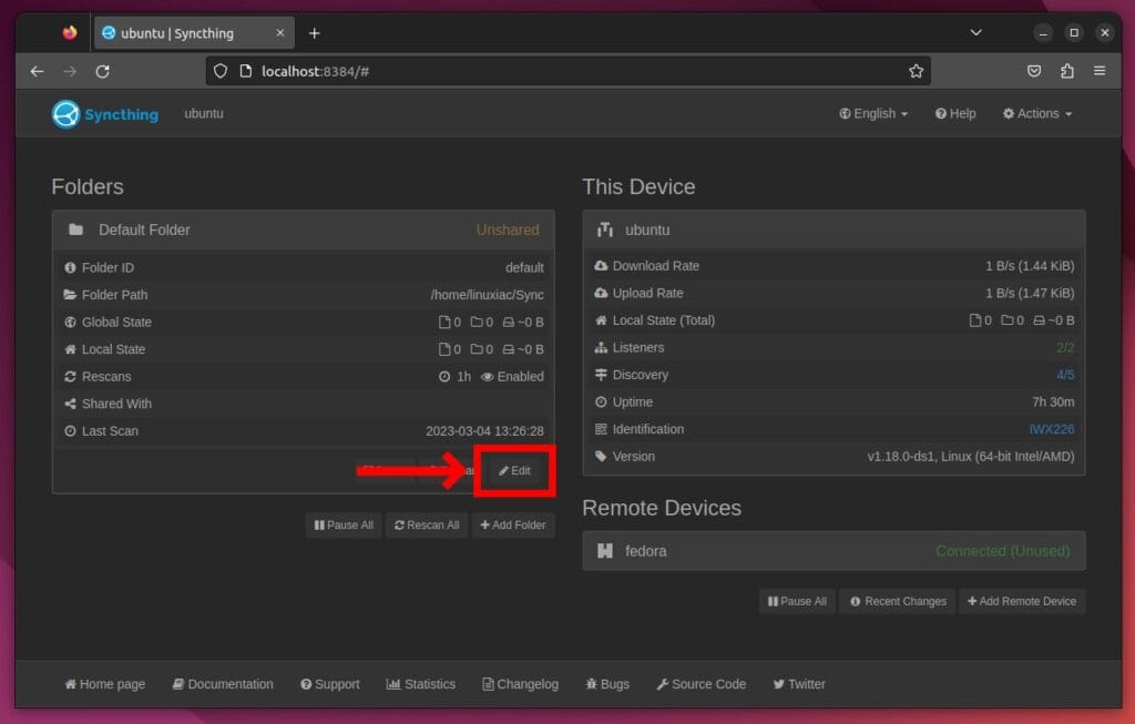 Set up Syncthing file sharing.