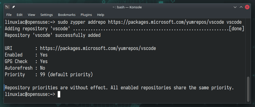 Add Microsoft’s VS Code repository.