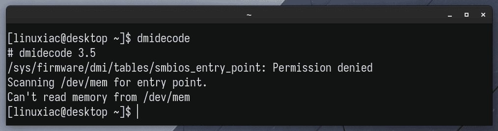 dmidecode error.