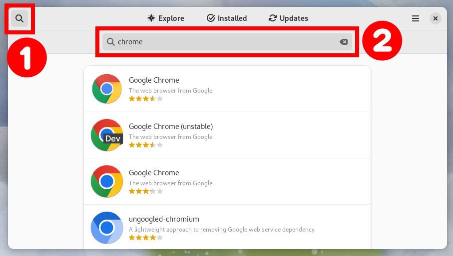 Install Google Chrome on Fedora Linux using the Software app.