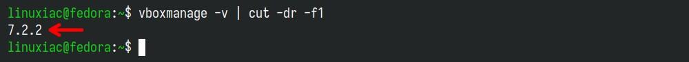 Check the installed VirtualBox version.