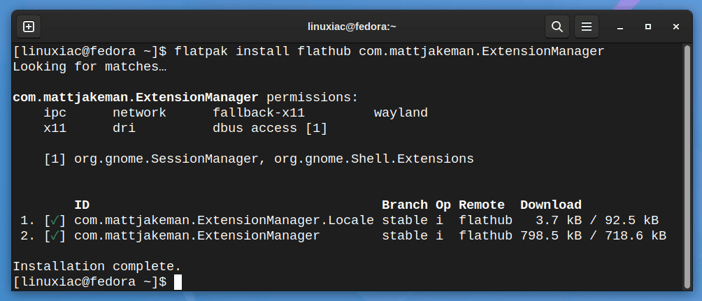 Install Extension Manager as a Flatpak app.