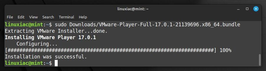 Install VMware Workstation Player on Linux Mint 21.