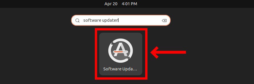 Open the Software Updater app.