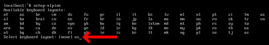 Set up keyboard layout.