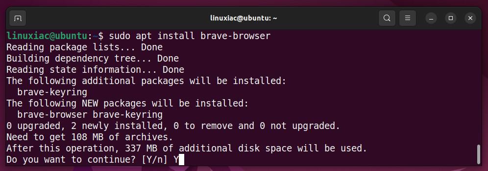 Installing Brave Browser on Ubuntu / Debian / Linux Mint.