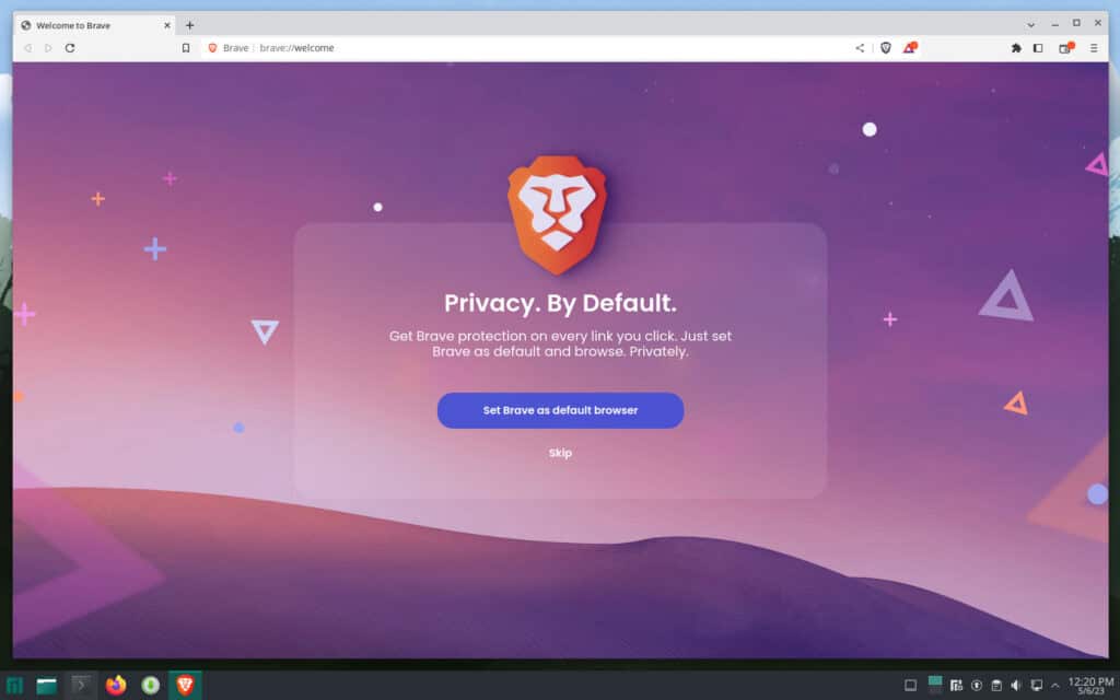 Brave Browser running on Manjaro.