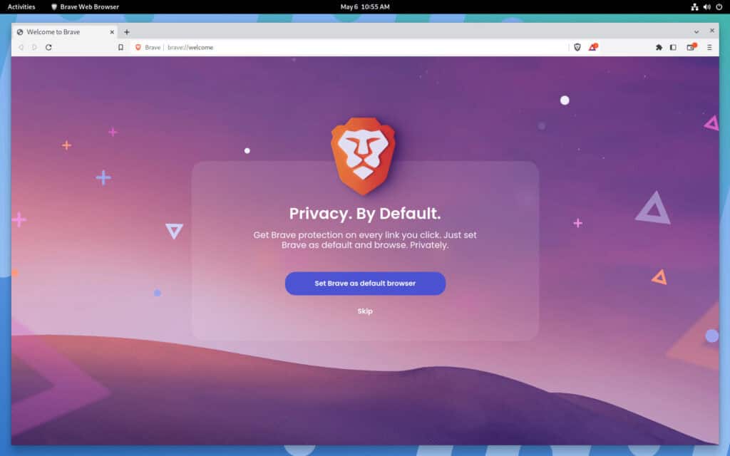 Brave Browser running on Fedora.