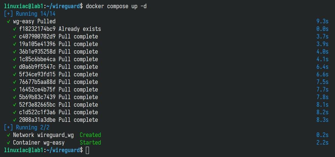 Running WireGuard VPN Server with Docker Compose.