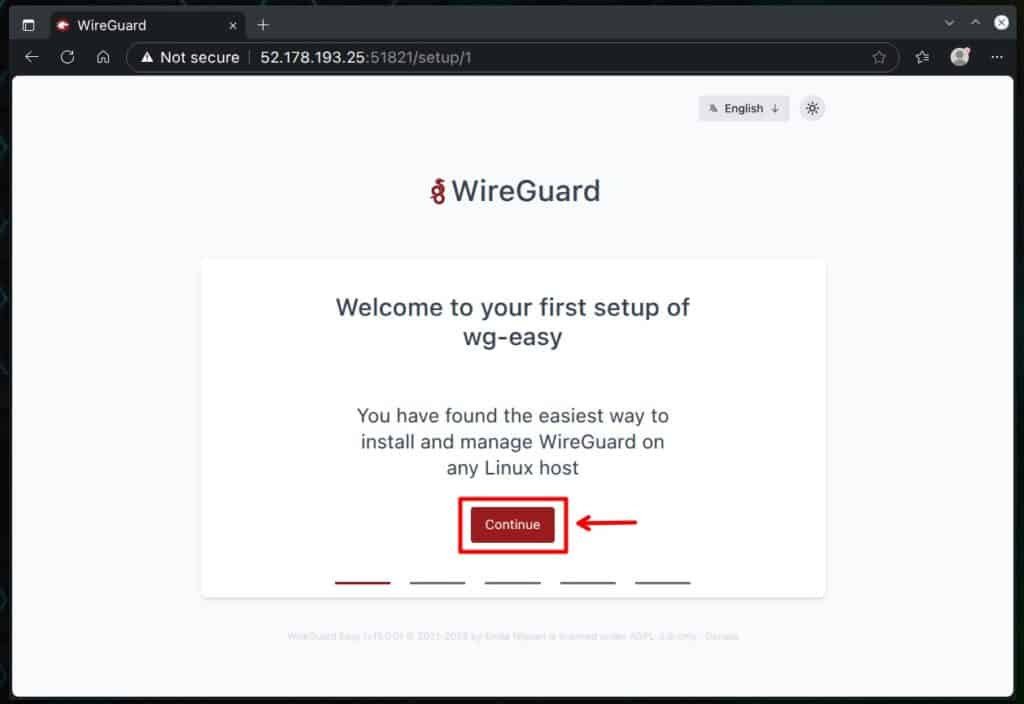 wg-easy setup wizard