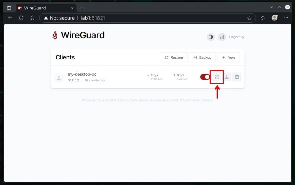Preview WireGuard's QR profile code.