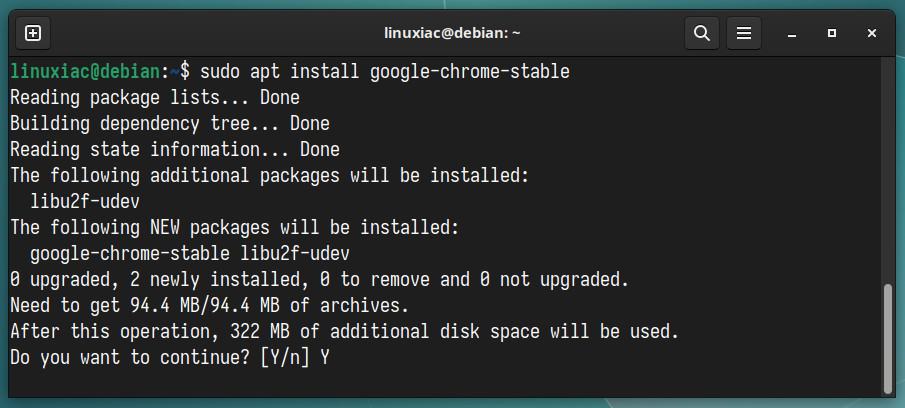 Install Google Chrome on Debian 12 from the command line.