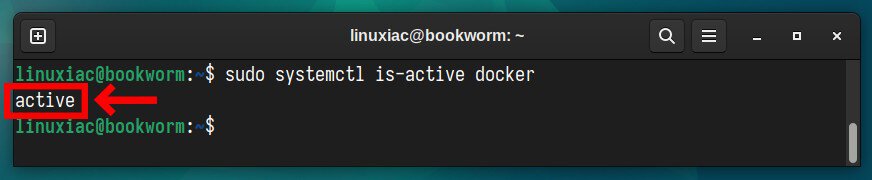 Check the status of the Docker service.