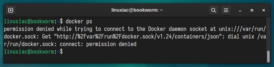 Docker permission denied.