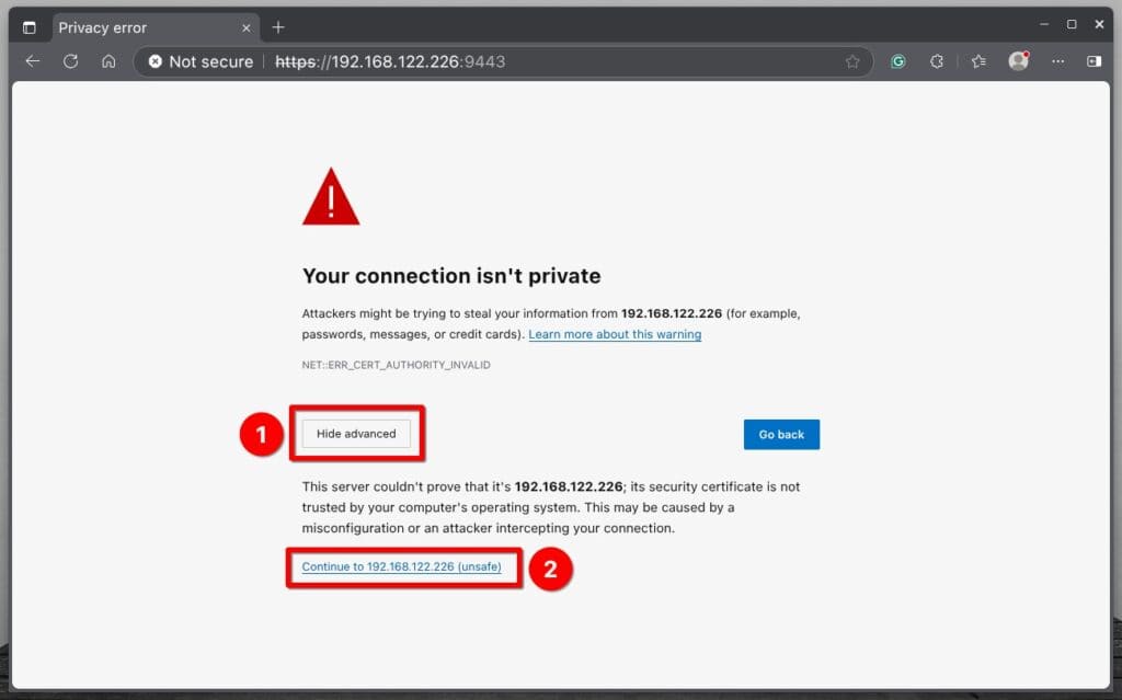 Accept the security warning.