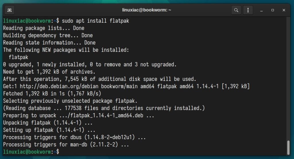 Add Flatpak support to Debian 12.