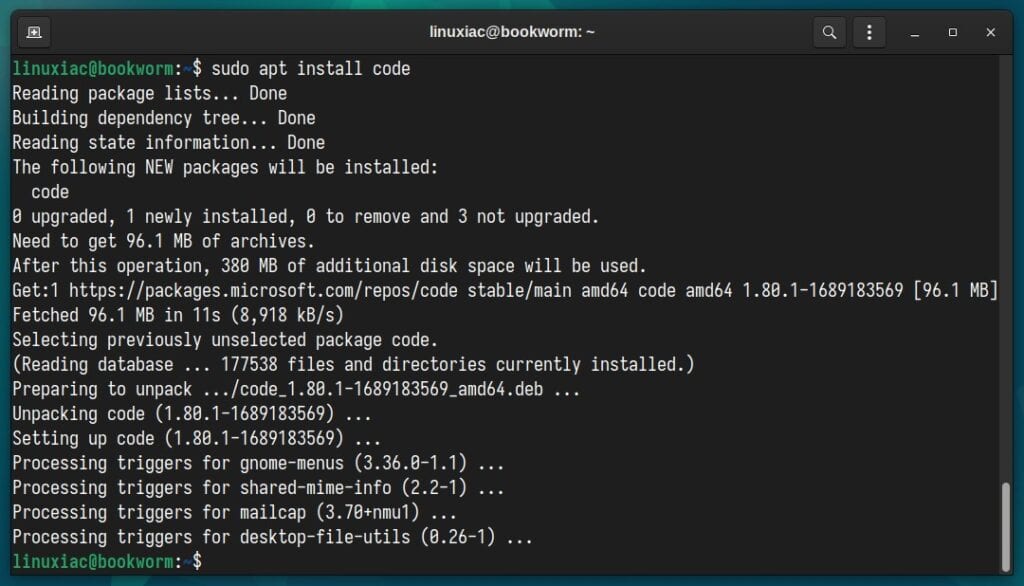 Installing VS Code on Debian 12.