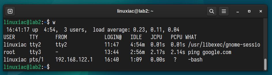 Get information about logged-in users on Linux.