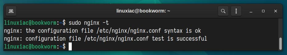 Testing the Nginx configuration.