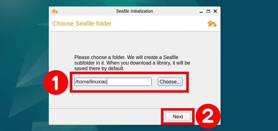 Connecting the Seafile client to the server.