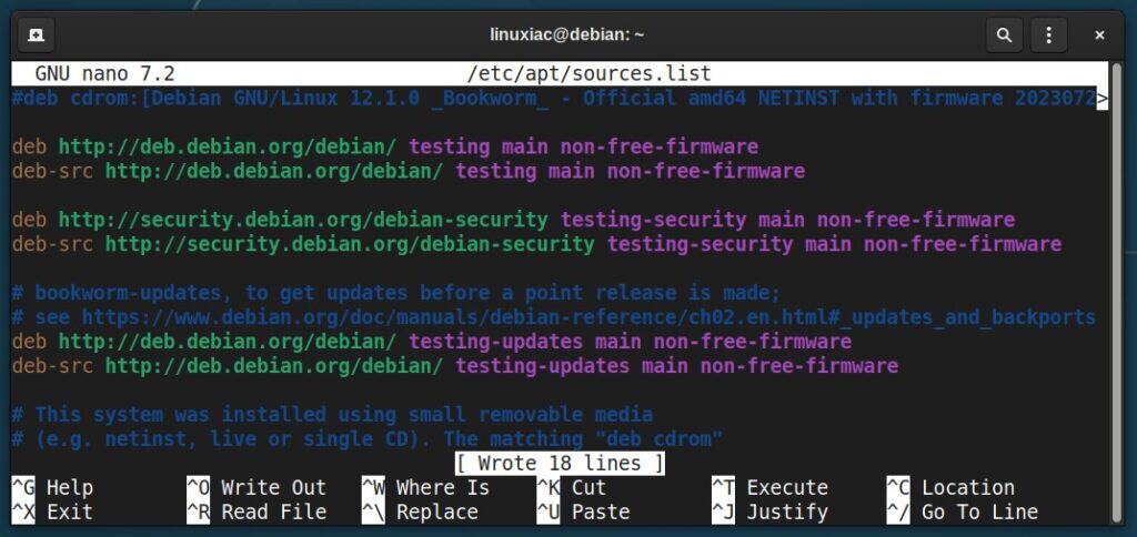 Debian with repositories changed to the Testing branch.