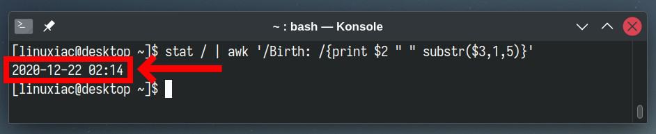 Find the exact date and time when Linux was installed.