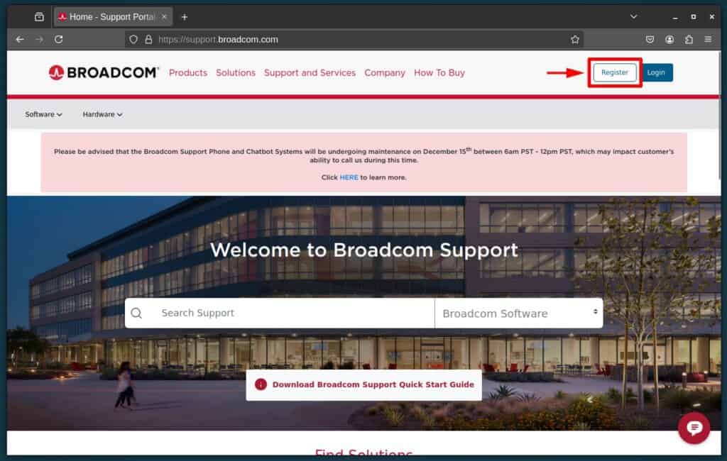 Register a new Broadcom account.