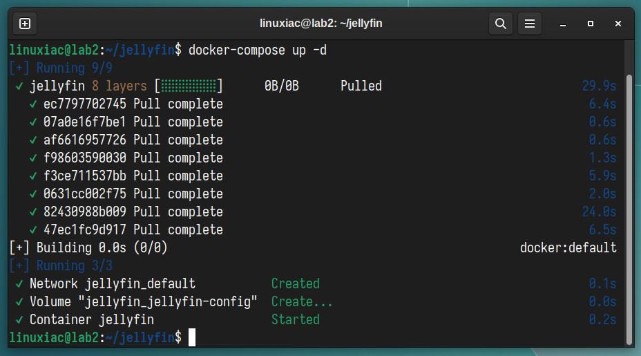 Install the Jellyfin media server with Docker Compose.