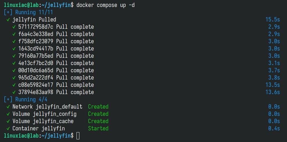 Install the Jellyfin media server with Docker Compose.